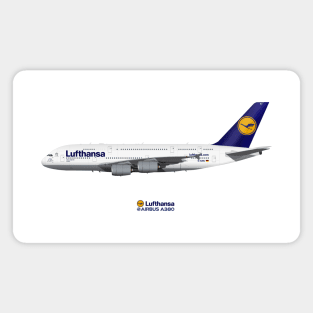 Illustration of Lufthansa Airbus A380 Magnet